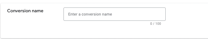 google ads conversion name field